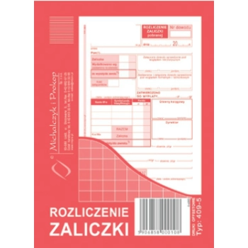 Rozliczenie zaliczki A6 409-5